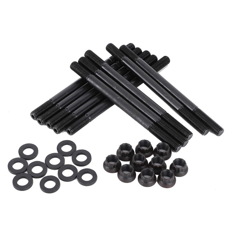 Aramox Cylinder Head Stud, 208-4305 Cylinder Head Stud Kit Bolts Nuts Black for 1996-2000 D16Y7 D16Y8 - Image 4